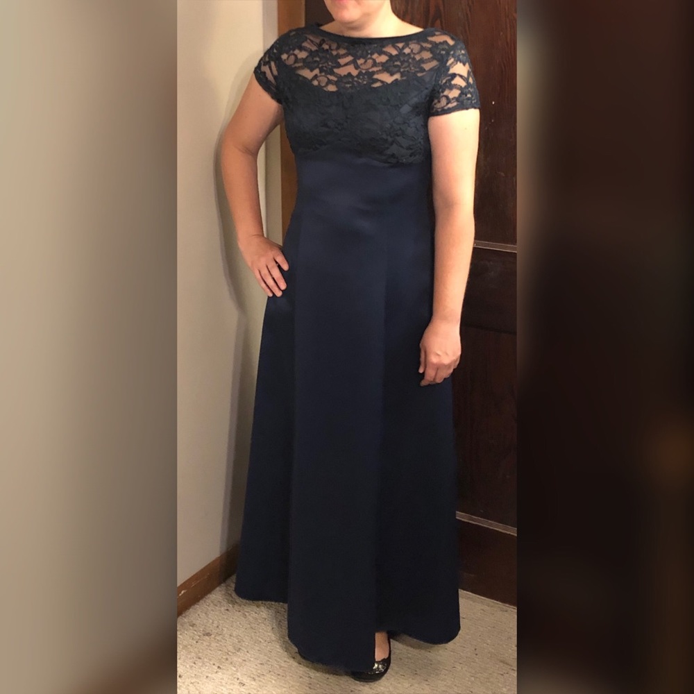 Lace top bridesmaid dress